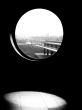Black white window view