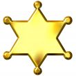 3D Golden Sheriff`s Badge