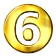 3D Golden Framed Number 6