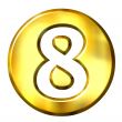 3D Golden Framed Number 8