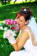 Bride with the bunch of flowers