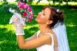 Bride with the bunch of flowers