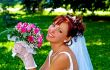 Bride with the bunch of flowers