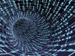 Internet symbol - an 3d abstract blue tunnel