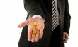 Businessman holding key