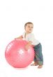Boy with a fitness ball
