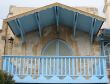 balcony blue old