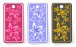 price tags with violets