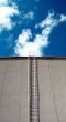 Stairs upwards in the deep blue sky