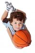 adorable child playing the basketball