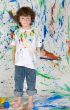 Boy playing with painting