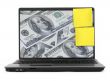 notebook with dollar background and yellow notes