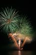 green and orange fireworks