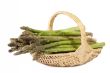 Green asparagus in a basket