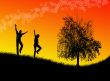 Jumping in the sunset