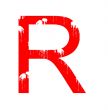Grunge letter R