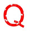 Grunge letter Q