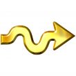 3D Golden Wavy Arrow