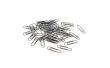 The scattered writing paper clips