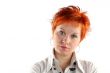Serious business woman isolaited on white background