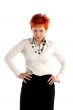Serious business woman isolaited on white background