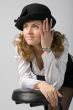 smiling woman in bonnet