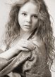 model with long wavy hair