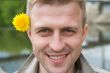 man with dandelion