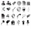 Vector grey web icons at the white background