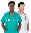 African and caucasian doctors