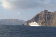 Cruise ship near Santorini island