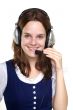 young woman with head set