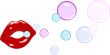 Lips with bubbles