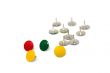 Pins on white