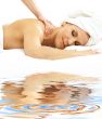 professional massage on white sand