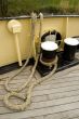Iron bollard with ship ropes