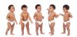 photographic sequence of a baby in diapers