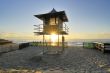 life guard tower at sunrise