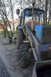 an old blue russian excavator