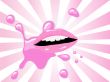 Lips and sunburst