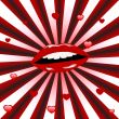 Lips and sunburst