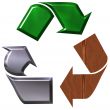 Recycling symbol with tree elements
