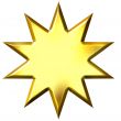3D Golden 10 Point Star