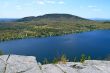 View from the mountain over beautiful lake