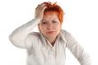 anxious business woman isolaited on white background