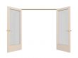Open 3d door with glass inserts