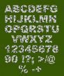 Alphabet - white letters with black circles