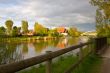 Sunset on Mittelland canal, a canal in Hannover, Germany, linking the Rivers Rhine and Elbe.