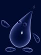 Creature from transparent drops of water