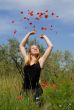 teenager and poppies